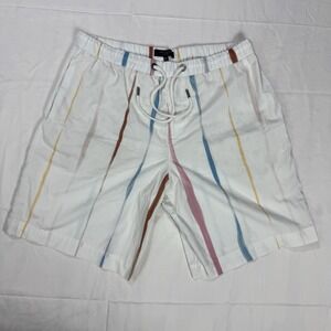 Ted Baker London Shorts Mens 36R White Flat Front Chinos Mid Rise Casual Comfort